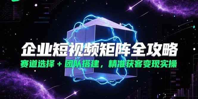 （15242期）企业短视频矩阵全攻略，赛道选择+团队搭建，精准获客变现实操-咩咩网络