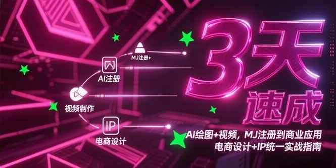 （15245期）3天速成AI绘图+视频，MJ注册到商业应用，电商设计+IP统一实战指南-咩咩网络