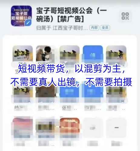 宝子哥头部团队短视频带货，以混剪为主，不需要真人出镜，不需要拍摄【更新6月】-咩咩网络