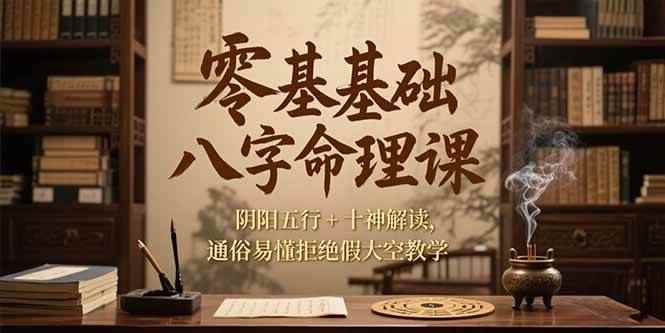 （15283期）零基础八字命理课，阴阳五行+十神解读，通俗易懂拒绝假大空教学-咩咩网络
