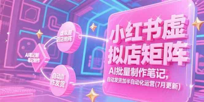 （15302期）小红书虚拟店矩阵，AI批量制作笔记，自动发货加半自动化运营(7月更新)-咩咩网络