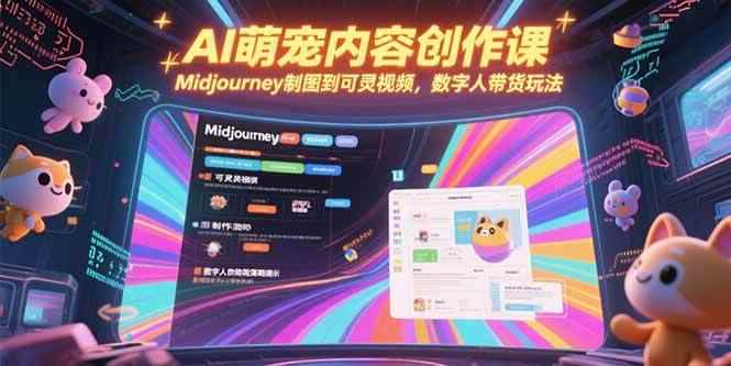 （15311期）AI萌宠内容创作课，Midjourney制图到可灵视频，数字人带货玩法-咩咩网络