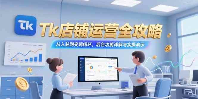 （15345期）Tk店铺运营全攻略，从入驻到变现闭环，后台功能详解与实操演示-咩咩网络