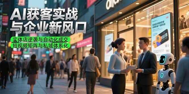 （15348期）AI获客实战与企业新风口，实体店逆袭与自动化成交 短视频矩阵与私域体系化-咩咩网络