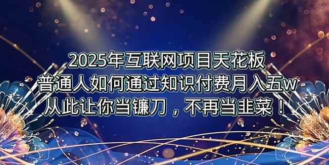 （15354期）2025年互联网项目天花板，普通人如何通过卖项目实现逆风翻盘，月入5W＋！-咩咩网络