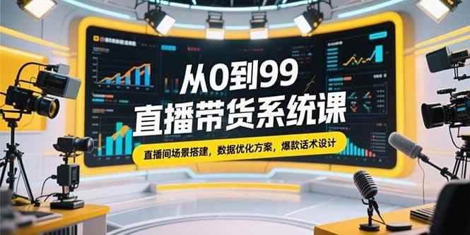 （15362期）从0到99直播带货系统课，直播间场景搭建，数据优化方案，爆款话术设计-咩咩网络