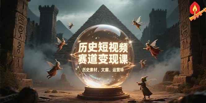 （15386期）历史短视频赛道变现课，百集素材库应用，文案剪辑技巧，账号运营全案-咩咩网络