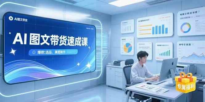 （15416期）AI图文带货速成课，养号引流秘籍，爆款选品策略，美图制作全流程-咩咩网络