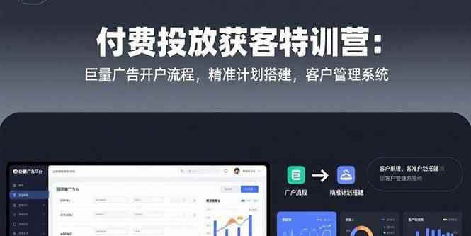 （15426期）付费投放获客特训营：巨量广告开户流程，精准计划搭建，客户管理系统-咩咩网络