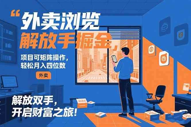 （15440期）外卖浏览掘金项目 可矩阵操作 轻松日入500+-咩咩网络