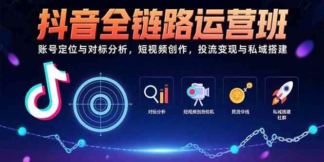 （15525期）抖音全链路运营班：账号定位与对标分析，短视频创作，投流变现与私域搭建-咩咩网络