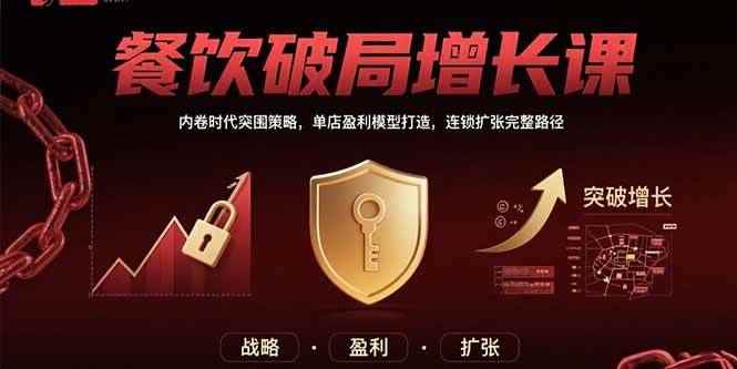 （15541期）餐饮破局增长课：内卷时代突围策略，单店盈利模型打造，连锁扩张完整路径-咩咩网络