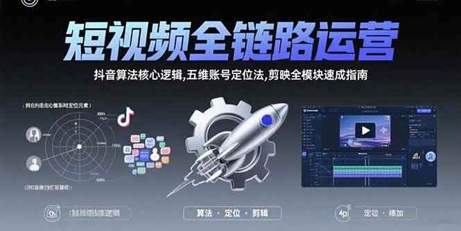 （15580期）短视频全链路运营：抖音算法核心逻辑,五维账号定位法,剪映全模块速成指南-咩咩网络