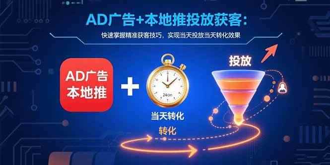 （15637期）AD广告+本地推投放获客：快速掌握精准获客技巧，实现当天投放当天转化效果-咩咩网络