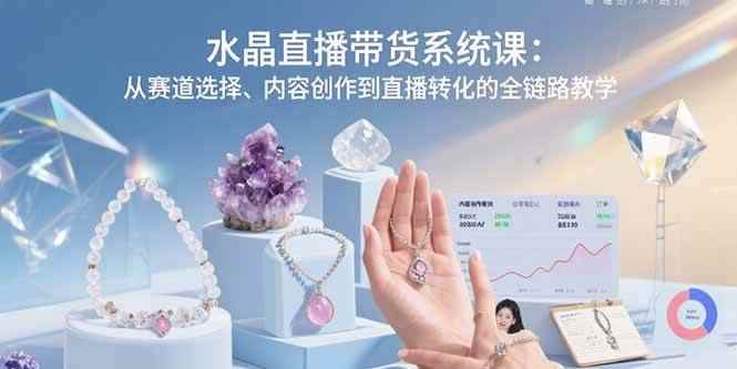 （15721期）水晶直播带货系统课：从赛道选择、内容创作到直播转化的全链路教学-咩咩网络