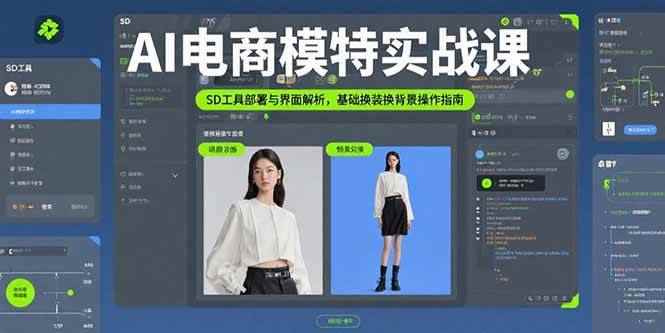 （15722期）AI电商模特实战课，SD工具部署与界面解析，基础换装换背景操作指南-咩咩网络