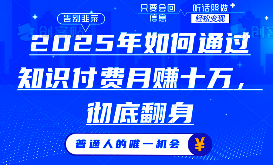 （14019期）2025年如何通过知识付费月入十万，年入百万。。-咩咩网络