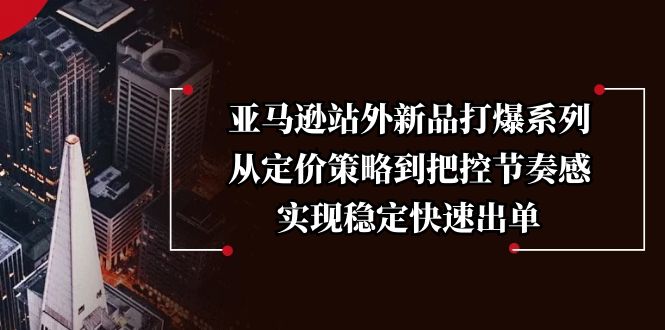 （13970期）亚马逊站外新品打爆系列，从定价策略到把控节奏感，实现稳定快速出单-咩咩网络
