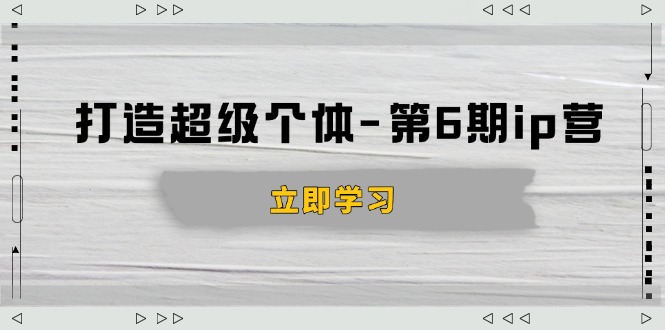 （14014期）打造 超级个体-第6期ip营：商业认知,产品设计,成交演练,解决知识变现难题-咩咩网络